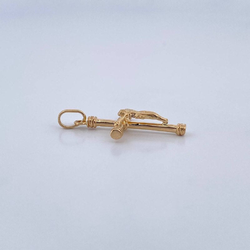 Pendant Cross Christ Cane 2.2gr / 3cm / 18K Gold &