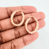 Hoop Earrings Noel Oval 2.45 g / 1 in 18K Rose Gold