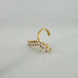 Curved Line Earcuff Piercing 1.25 g / 3/4 in 18K Yellow Gold