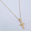 Set Cadena y Dije Veneciana+Cruz 1.35gr / 15 1/2 in / 0.46mm Oro Amarillo 18K $