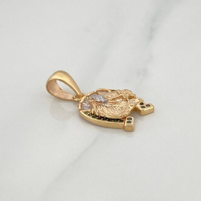 Dije Herradura Caballo 2.55 g / 1 in Dos Oros Amarillo Blanco 18K