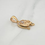 Dije Herradura Caballo 2.55 g / 1 in Dos Oros Amarillo Blanco 18K