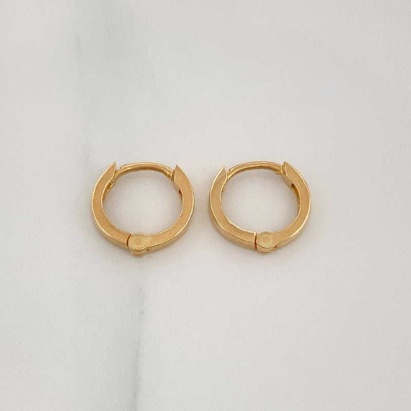 Hoop Earrings Plain 1.55 g / 1/2 in Yellow Gold 18K
