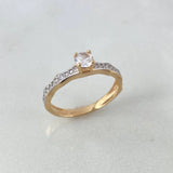 Churumbela Ring 1.9gr / Size 6 / White Zircons Yellow Gold &