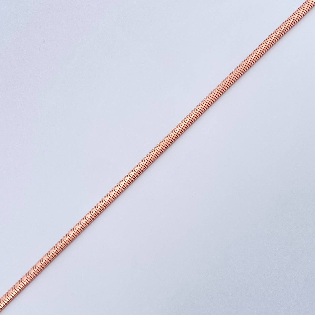 Flat Snake Bracelet 3.25gr / 7 1/2 in / 18K Rose Gold +3$