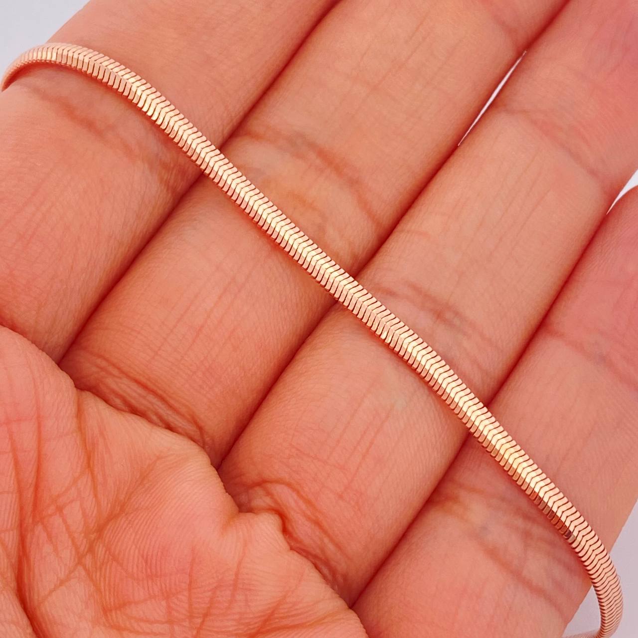 Flat Snake Bracelet 3.25gr / 7 1/2 in / 18K Rose Gold +3$