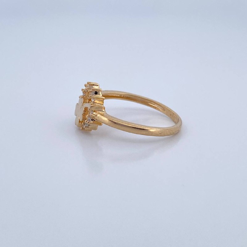 Anillo Trebol Suerte 2.35gr / T7 1/2 / Oro 18K &