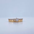 Hearts Ring 2.25gr / Size 6 1/4 / Two Tone Yellow White 18K &