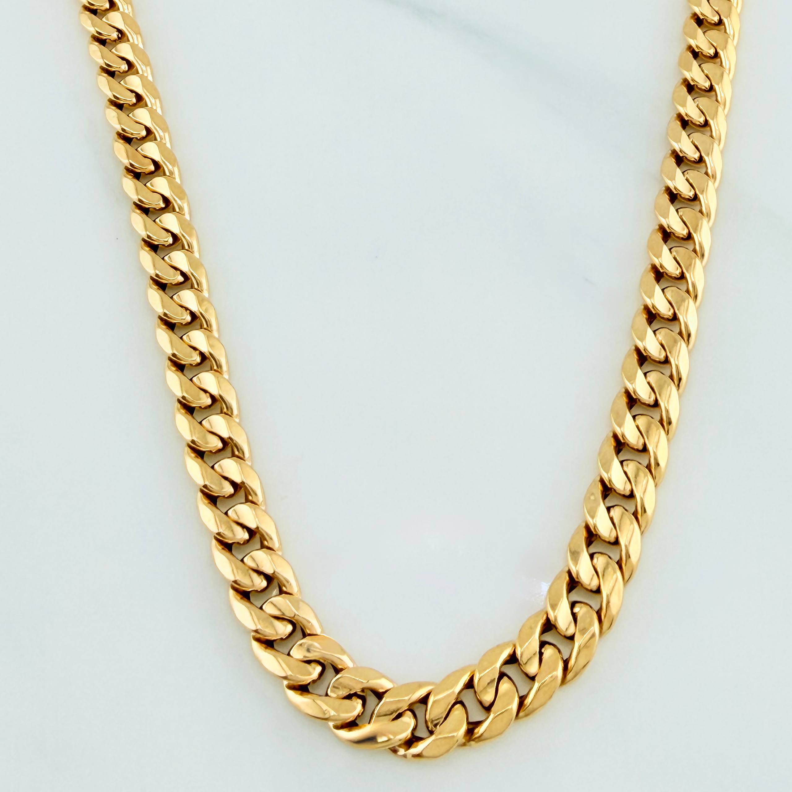 Cadena Cubana 13.65 g / 24 1/4 in / 6.6 mm Oro Amarillo 18K