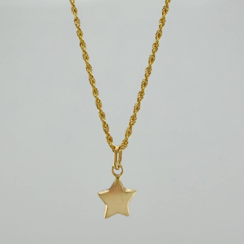 Set Cadena Lazo + Dije Estrella / 1,25 gr / 17 3/4 in Oro Amarillo 18K
