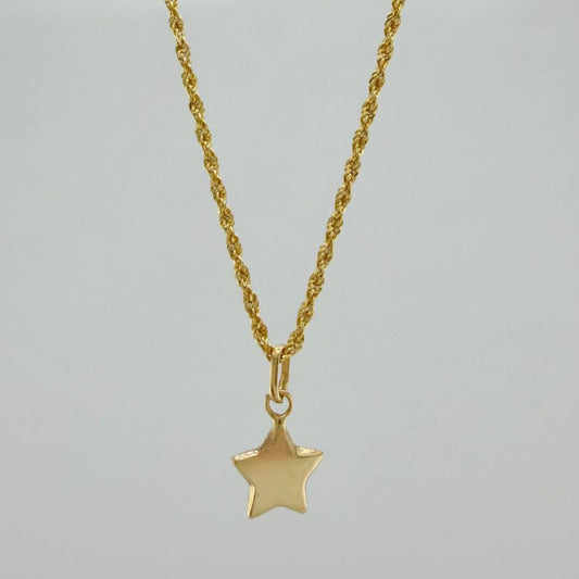 Set Cadena Lazo + Dije Estrella / 1,25 gr / 17 3/4 in Oro Amarillo 18K