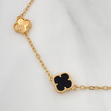 Clover Bracelet Black Onyx 5.45 g / 7 1/4 in / 1.4 mm Yellow Gold 18K