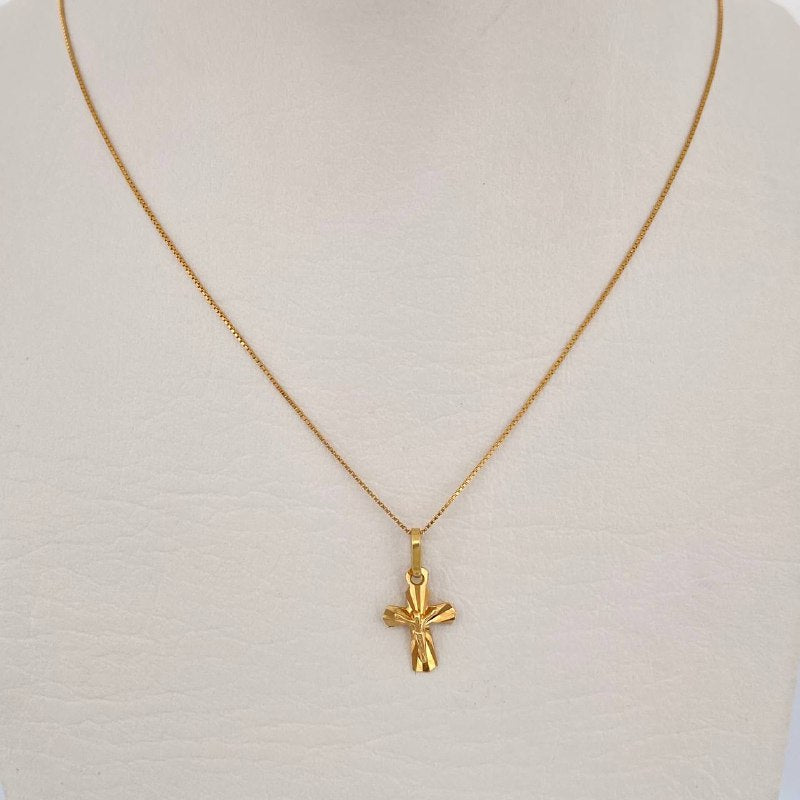 Venetian Chain and Pendant Set + Christ Cross 1.5gr / 18K Gold $