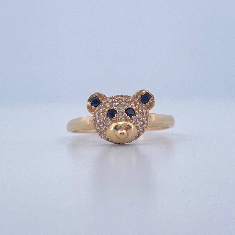 Bear Face Ring 2.2gr / Size 7 / 18K Yellow Gold &