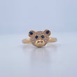 Bear Face Ring 2.2gr / Size 7 / 18K Yellow Gold &