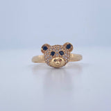 Bear Face Ring 2.2gr / Size 7 / 18K Yellow Gold &