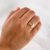 Anillo Cruz Cristo 1.6g / T8 Oro Amarillo 18K