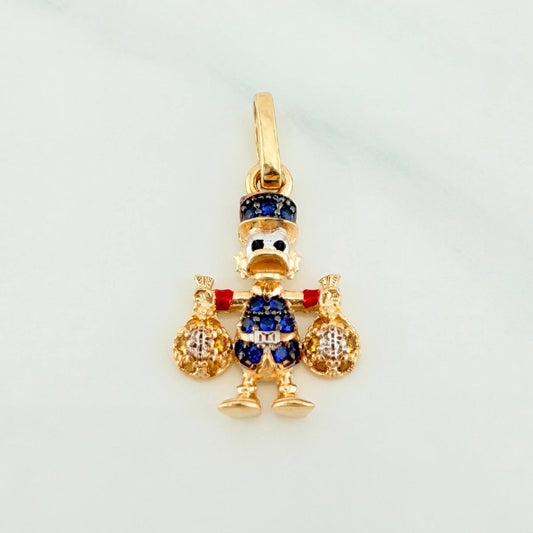 Dije Pato Bolsas Dinero 1.5 g / 3/4 in Tres Oros 18K