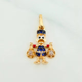 Pendant Duck Money Bags 1.5 g / 3/4 in Three Golds 18K