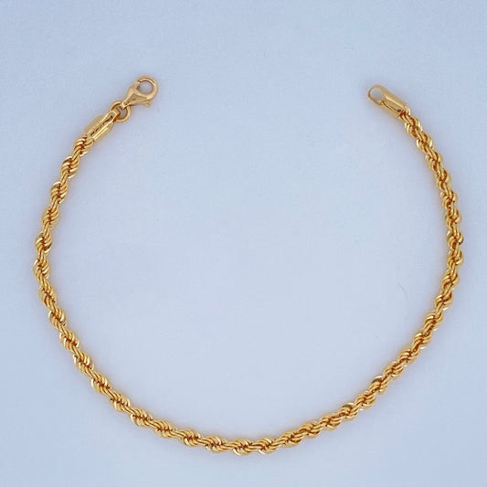 Rope Bracelet 3gr / 8in / 18K Gold +3$