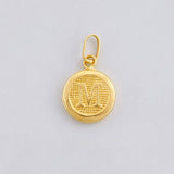 Pendant Circle Letter M 0.4g / 3/4 in Yellow Gold 18K