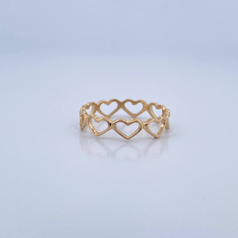 Hearts Ring 1.75gr / Size 9 1/2 / 18K Gold &