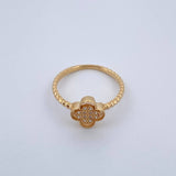 Ring Clover 1.9gr / Size 5 1/2 / 18K Gold &