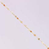 Set Cadena Flor Espejo + Dije Ángel de la Guarda / 1.25g / 18 in Oro Amarillo 18K