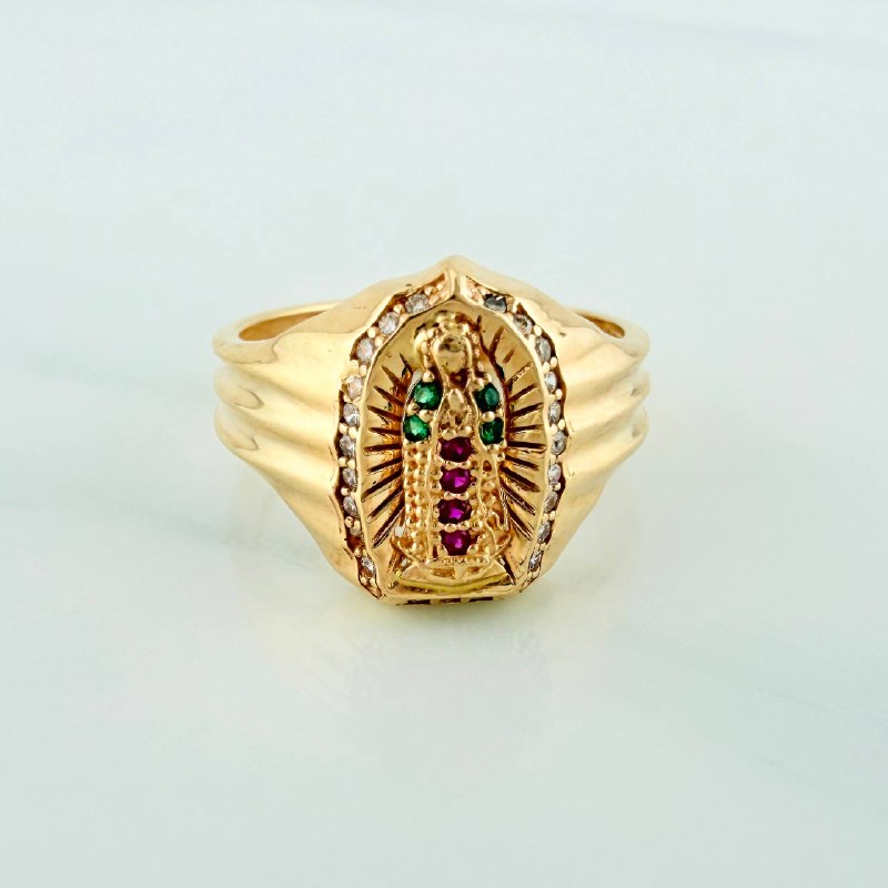 Anillo Virgen De Guadalupe 4.35 g / T7 1/2 Oro Amarillo 18K