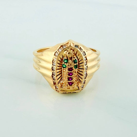 Anillo Virgen De Guadalupe 4.35 g / T7 1/2 Oro Amarillo 18K