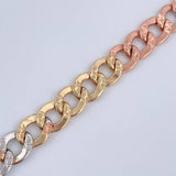 Cuban Bracelet 7.2gr / 8.5in / Three Golds +3 14K Italy &