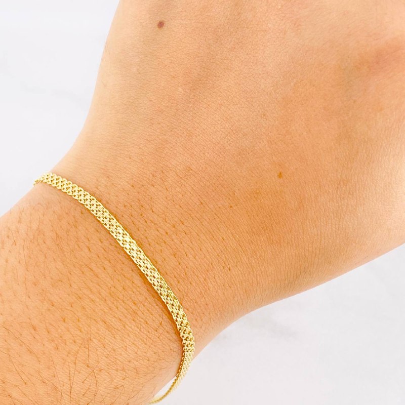 Pulso Chino 1.45g / 7 1/2 in / 2.45mm Oro Amarillo 18K