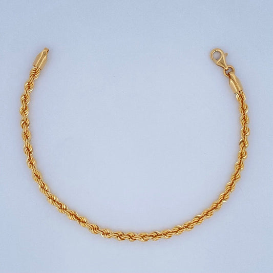 Rope Bracelet 2.75gr / 6 3/4 in / 18K Gold +3 &