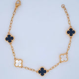 Clover Bracelet Box 7.65gr / 7 1/4 in / 18K Gold $