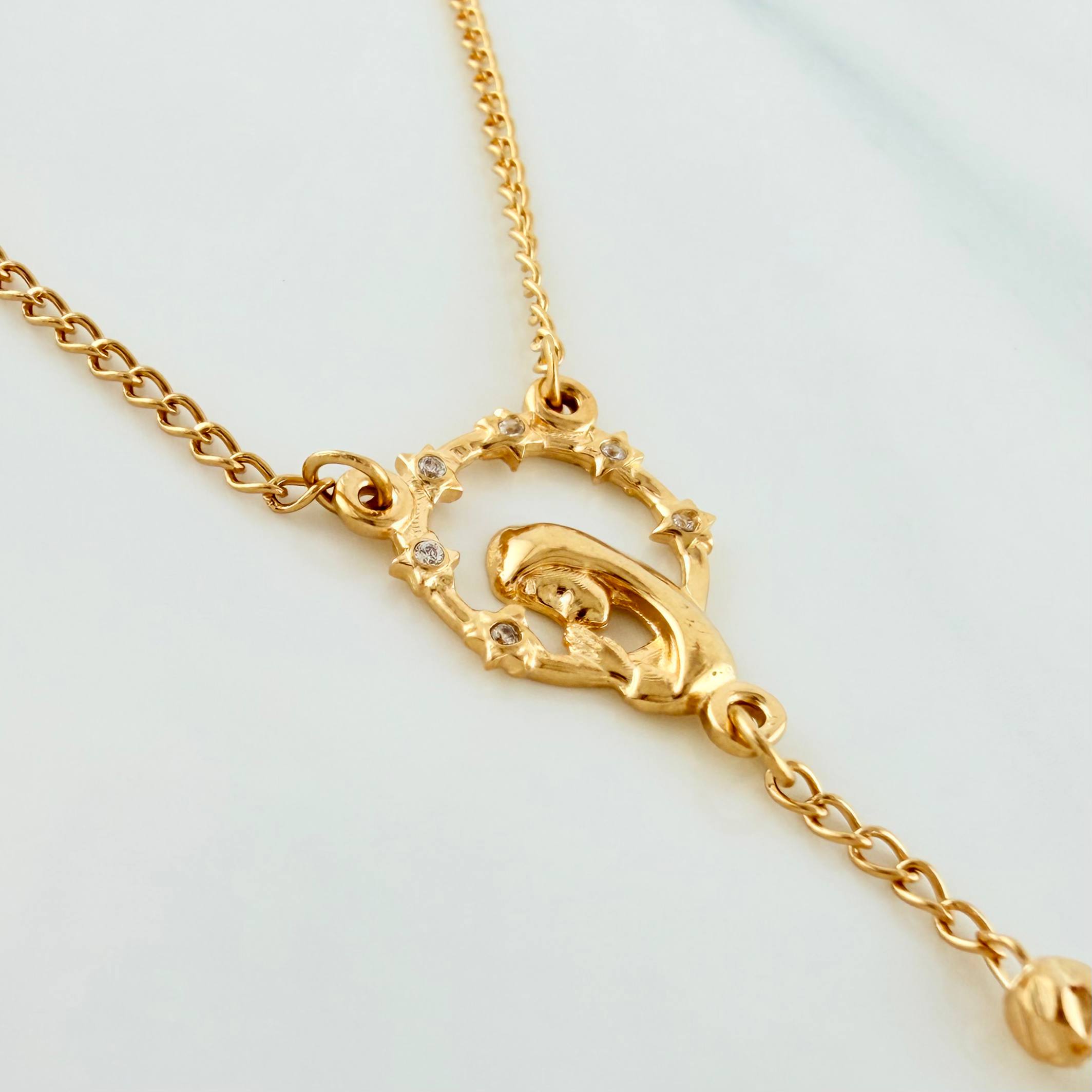 Miraculous Virgin Rosary 7.95 g / 23 1/4 in / 1.6 mm 18K Yellow Gold