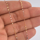 Flower Mirror Chain 0.85gr / 17.7in / Three Golds +3 18K $
