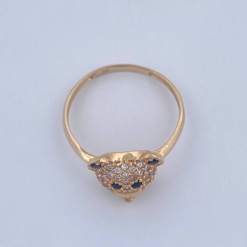 Bear Face Ring 2.2gr / Size 6 1/4 / 18K Gold