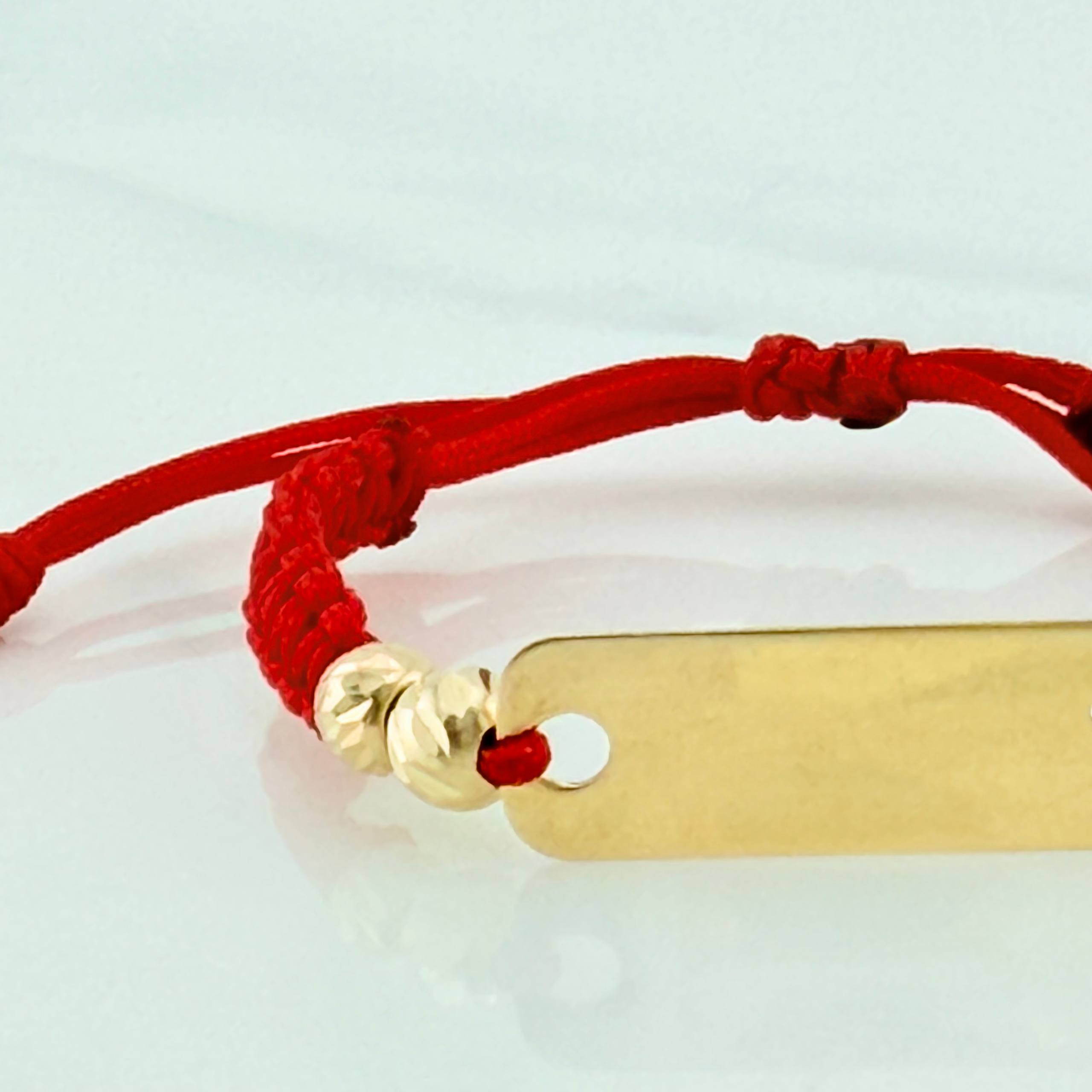 Red Woven Bracelet Yellow Gold 18K Crown Plate