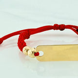 Red Woven Bracelet Yellow Gold 18K Crown Plate