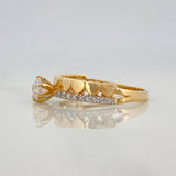 Solitaire Ring Channel Hearts 2.45 g / T6 1/4 Two Yellow White Gold 18K