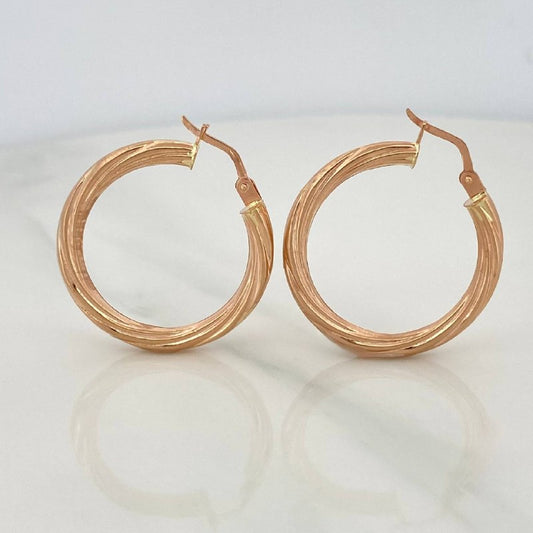Hoop Earrings Mary 2.7 g / 1 1/4 in 18K Rose Gold