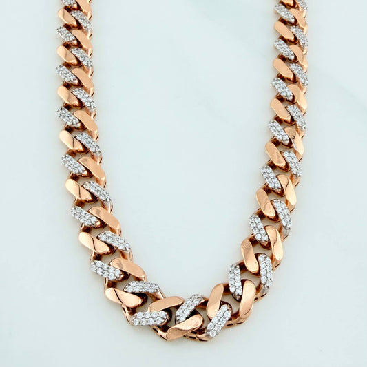 Cadena Cubana 28.1 g / 24 in / 6.45 mm Oro Rosa 18K