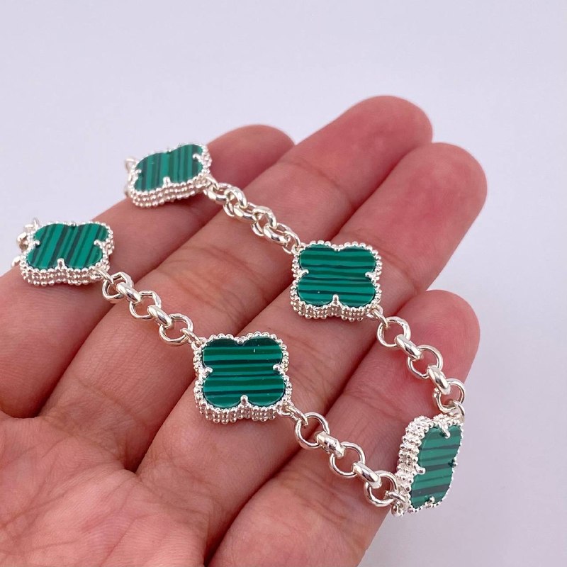 Modular Classic Link Bracelet Clover 8.35g / 8 in - 7 1/4 in / 4.4mm Silver 925