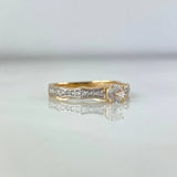 Churumbela Ring 1.9gr / Size 6 / White Zircons Yellow Gold &