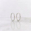 Hoop Earrings Smooth Ring 0.5gr / 1/2 in / 18K White Gold ©