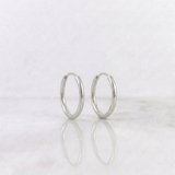 Candongas Aro Liso 0.55gr / 1/2 in / Oro Blanco 18K