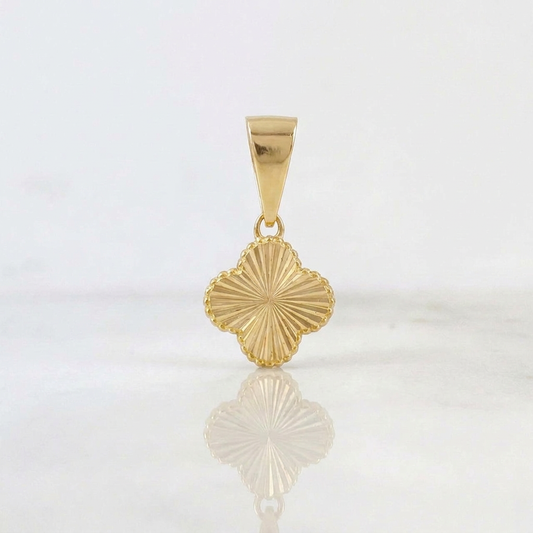 Dije Trébol Diamantado 0.7g / 3/4 in Oro Amarillo 18K