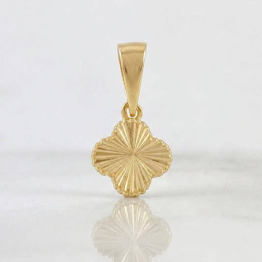 Dije Trébol Diamantado 1g / 3/4 in Oro Amarillo 18K