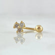 Curved Flower Piercing 0.65gr / 0.5in / 18K Gold +0$