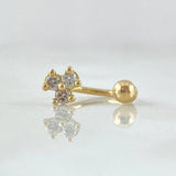 Curved Flower Piercing 0.65gr / 0.5in / 18K Gold +0$